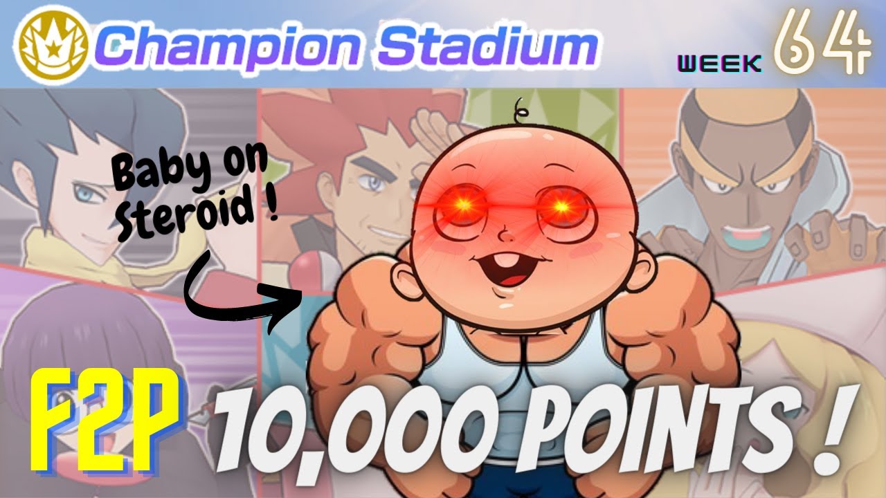 10000 Points F2P Run |Week 64 Champion Stadium: Unova Challenge | Pokemon Masters EX