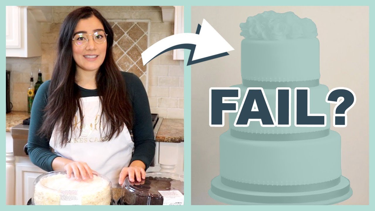 Making a Grocery Store Cake into a Wedding Cake | Did it Work? | Kayli Bakes Cakes