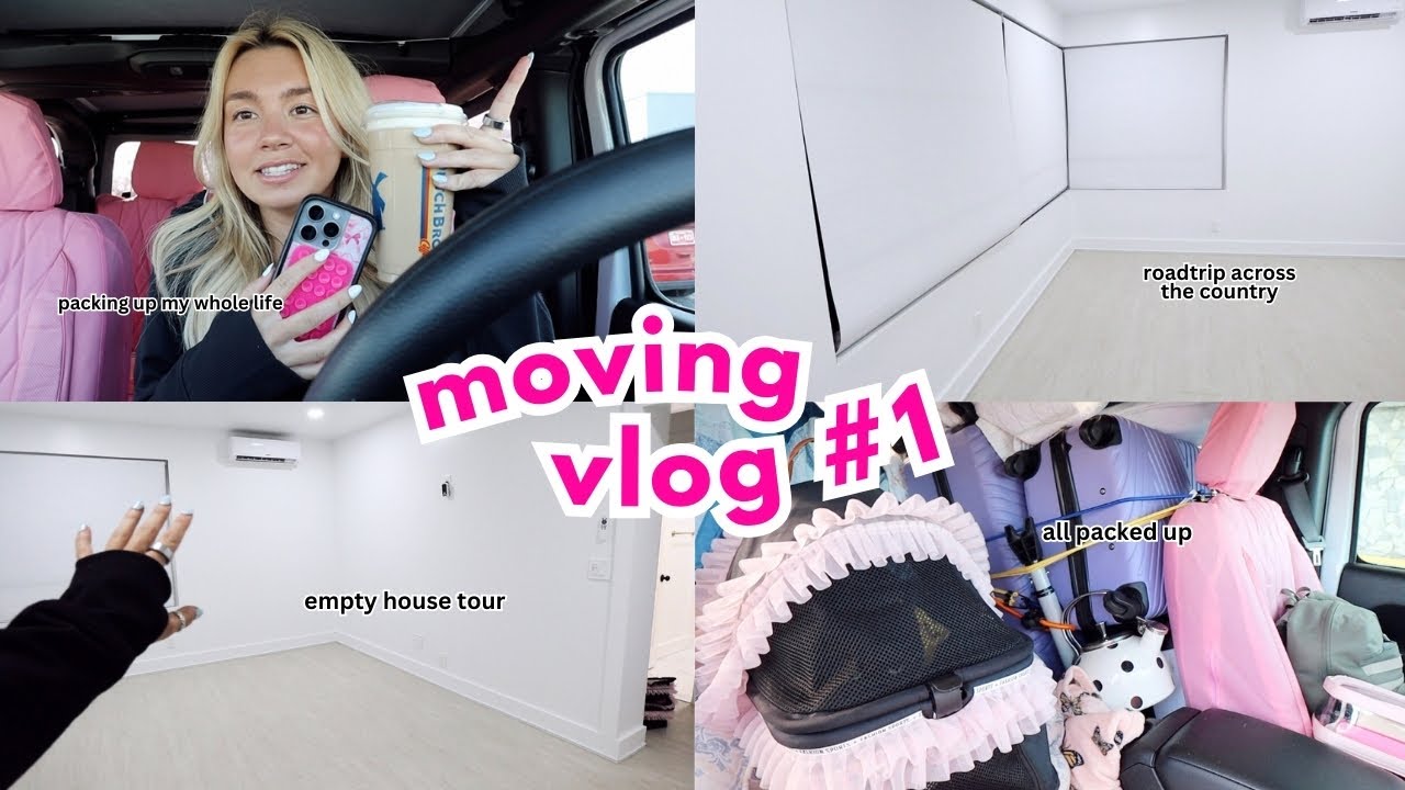 MOVING INTO MY DREAM BEACH HOUSE🏠 : packing, EMPTY apartment tour, + 15 hour road trip