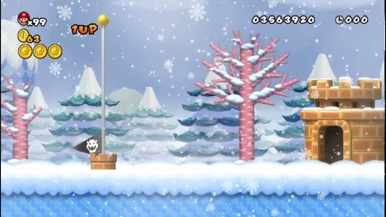 Newer Super Mario Bros Wii # World 5-5 Snowfall Peak Pt 1 & 2