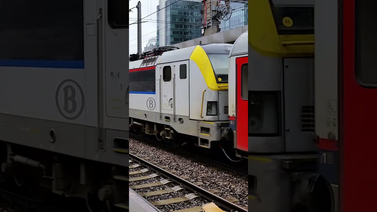 NMBS/SNCB Class 18 (HLE 18)  no 1821 + 1874  Arriving at Brussel Noord Station on 22/6/15 #Shorts