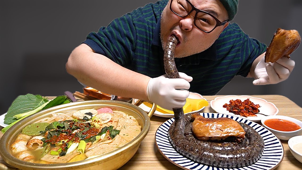 뱀아닙니다~역대급 순대스테이크... 밧줄인줄ㅋ│Sundae Mukbang Mukbang Eatingshow