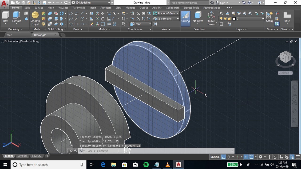 HOW TO MAKE OLDHAM'S COUPLING IN AUTOCAD 3D