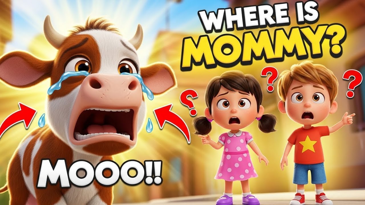 Find the Mommy Cartoon 🐮 | Animal Sounds Song for  Kids | Baby Cow Moo Song
