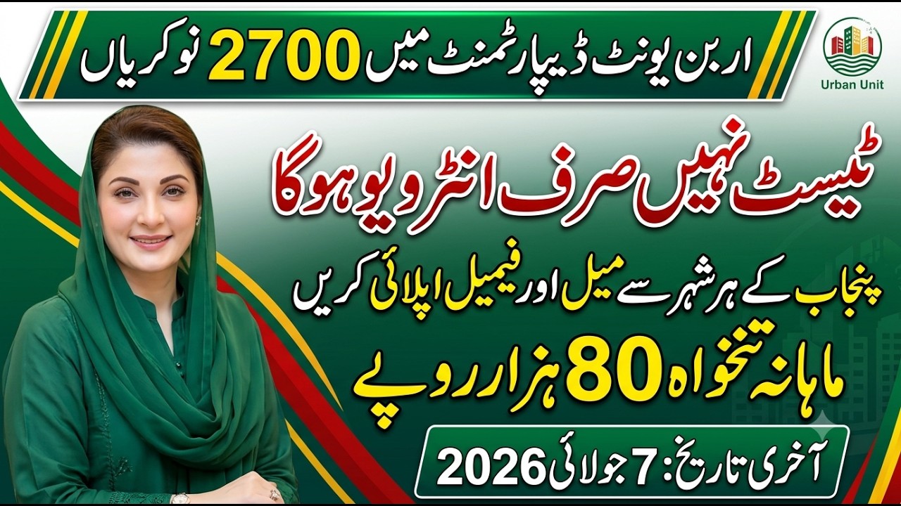 The Urban Unit Jobs 2026 in Punjab | Enumerator, Supervisor & District Manager | Apply Online 