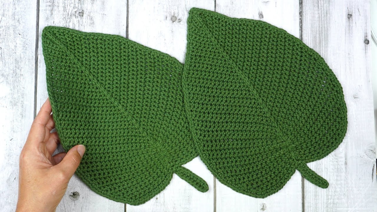 HOJA GRANDE DECORATIVA TEJIDA A CROCHET