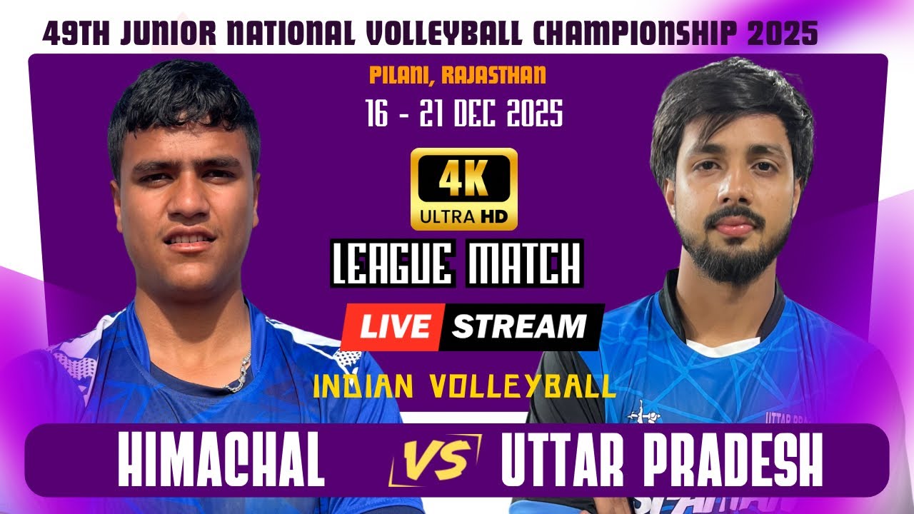 Himachal VS Uttar Pradesh | HD Live | 49th  Junior National Championship Volleyball 2025