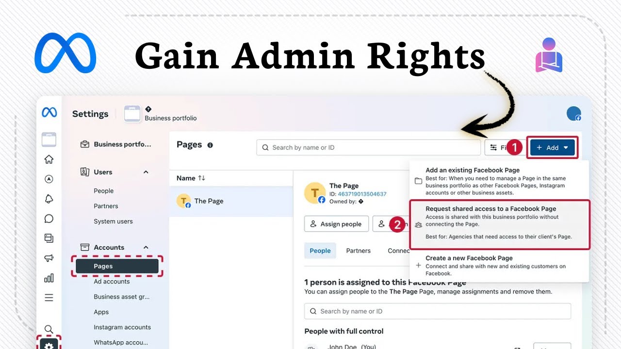 Как запросить доступ к странице Facebook в Meta Business Suite