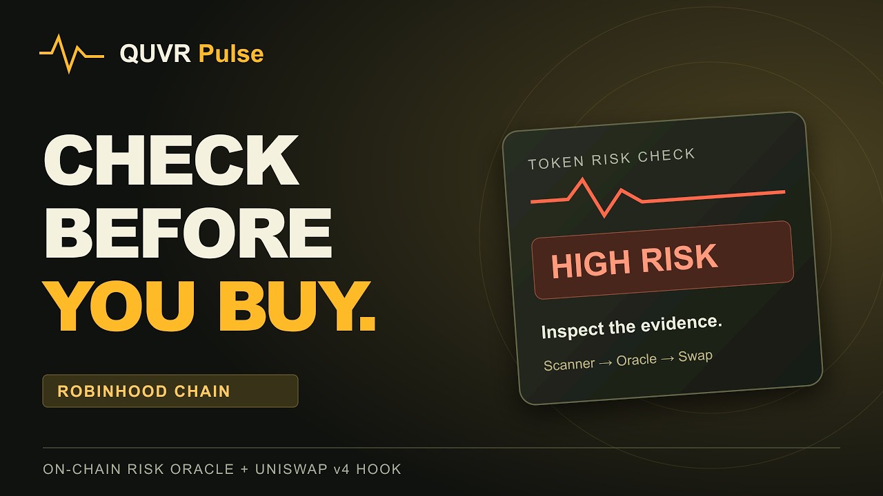 QUVR Pulse | Token Risk Scanner, On-Chain Oracle & Uniswap v4 Hook