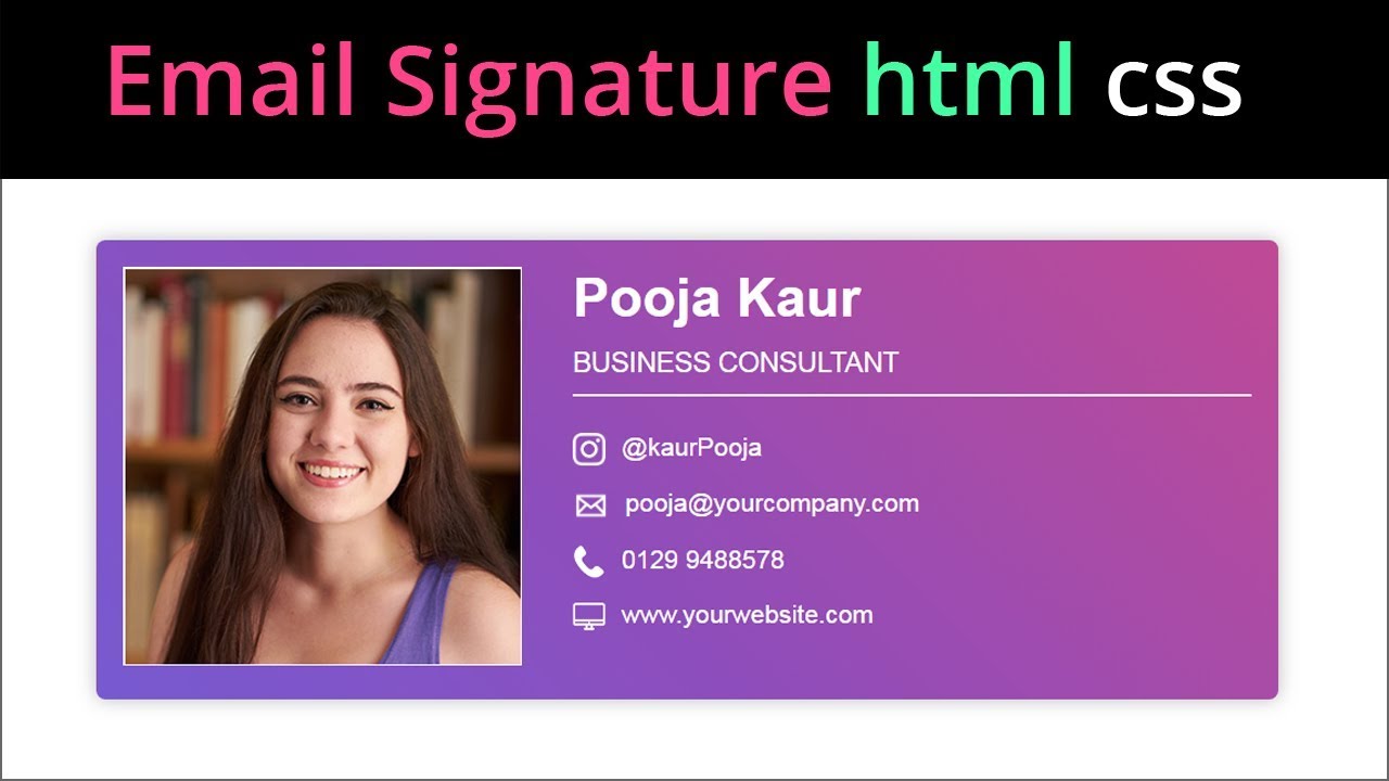 how to create email signature html css