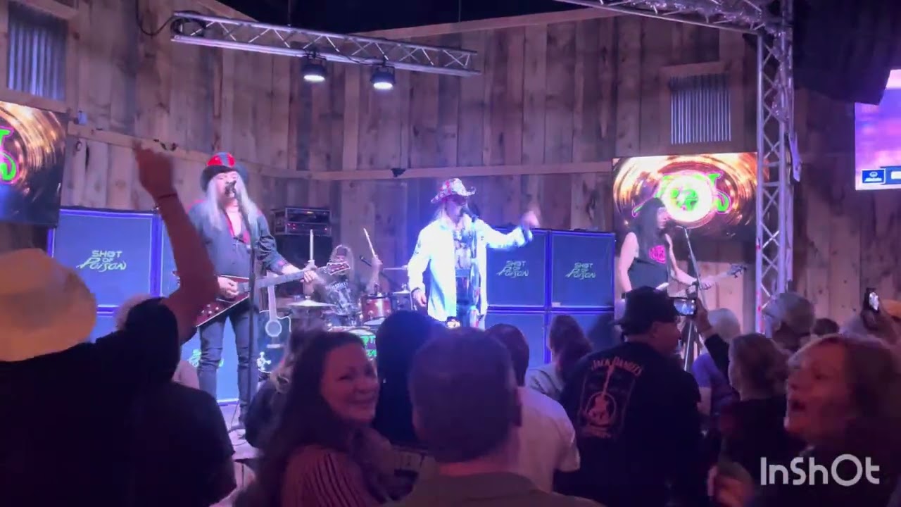 Shot of poison tribute band 