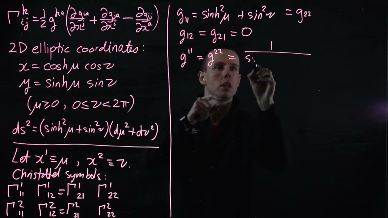 Video22 TC04  Example of Finding Christoffel Symbols from the Metric Tensor