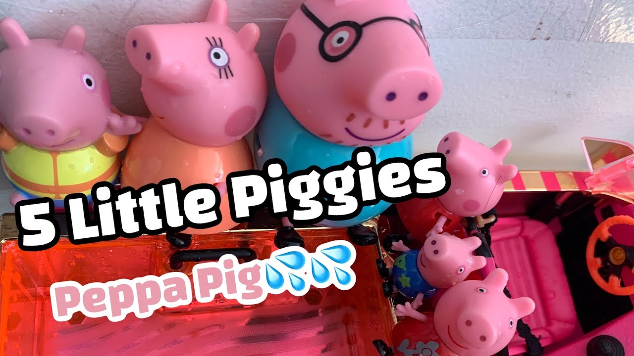 5 little piggies jumping on the pool - Peppa Pig