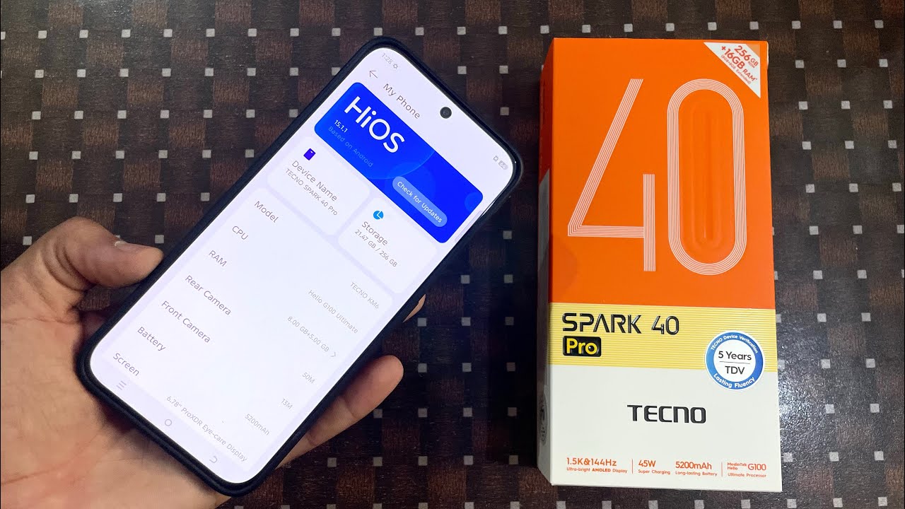 Tecno Spark 40 Pro Ultra Slim | 8+256 | 120Hz Amoled Display | 30min Full Charge 