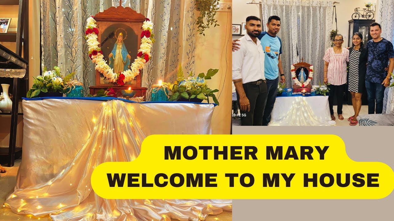 MOTHER MARY WELCOME TO MY HOUSE 2023 | Konkani Vlog | Spaina And Angelo
