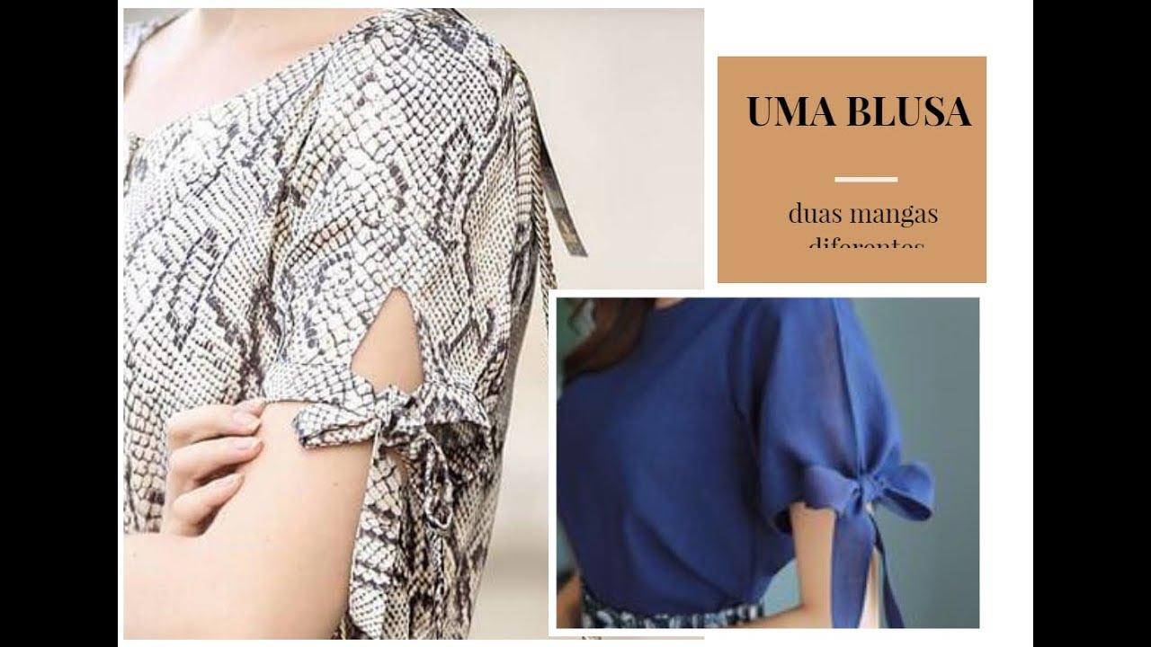 MODELANDO BLUSA COM DUAS MANGAS DIFERENTES DE LAÇO