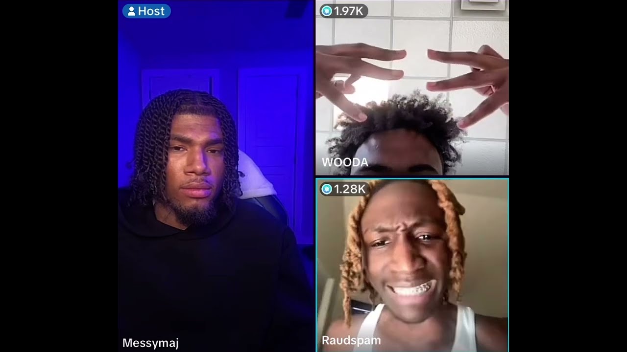 MessyMaj on TikTok Live Raud Vs. Wooda‼️| Wooda, Azyia, and Raud drama🤣