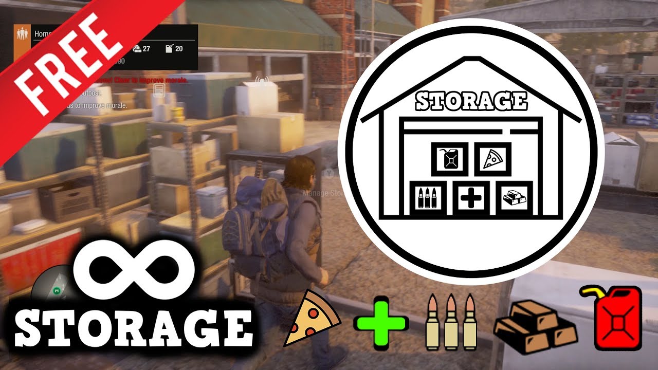 HOW TO GET EXTRA STORAGE SPACE |FREE UNLIMITED STORAGE | STATE OF DECAY 2!