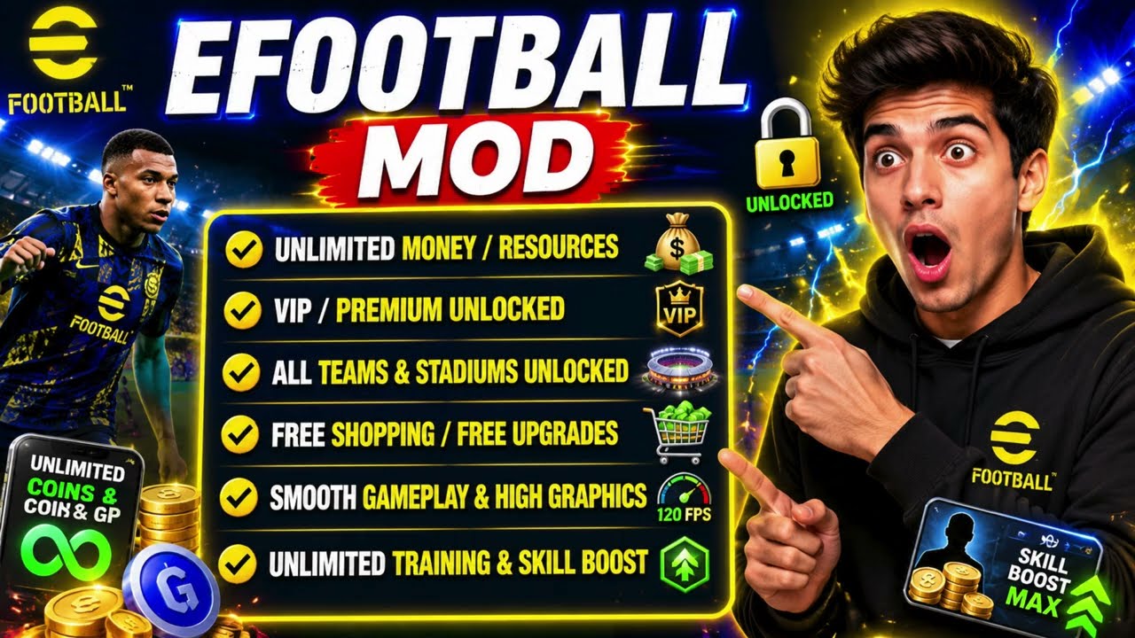 eFootball 26 MOD Apk 2026 Latest - eFootball Mod Apk Download - eFootball 26 MOD Apk unlimited money