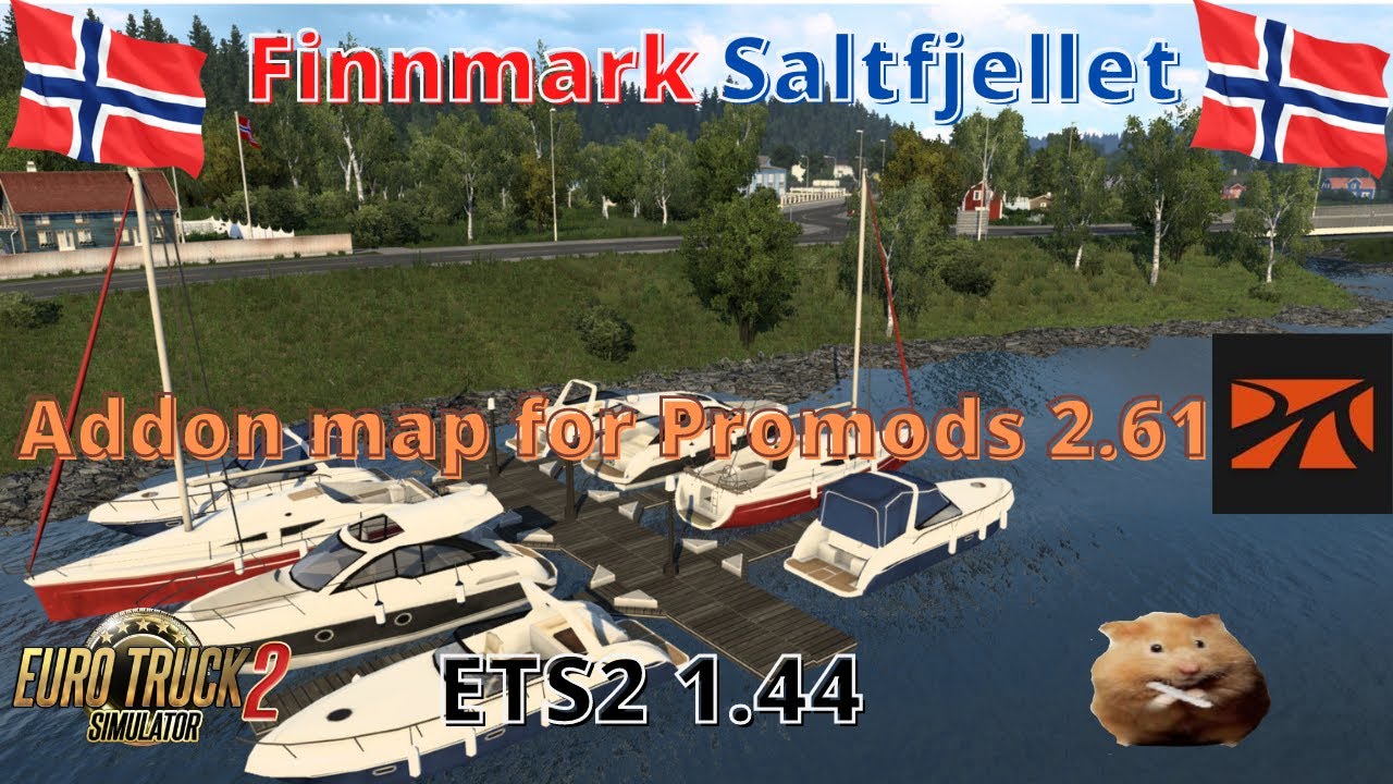 ETS2 1.44 Finnmark Saltfjellet.   Promods 2.61 addon map