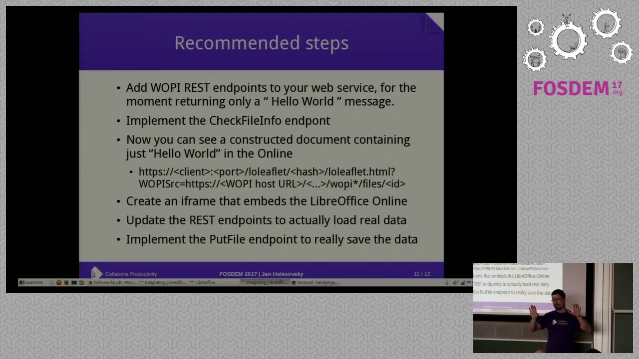 FOSDEM 2017: Integrating LibreOffice Online via WOPI