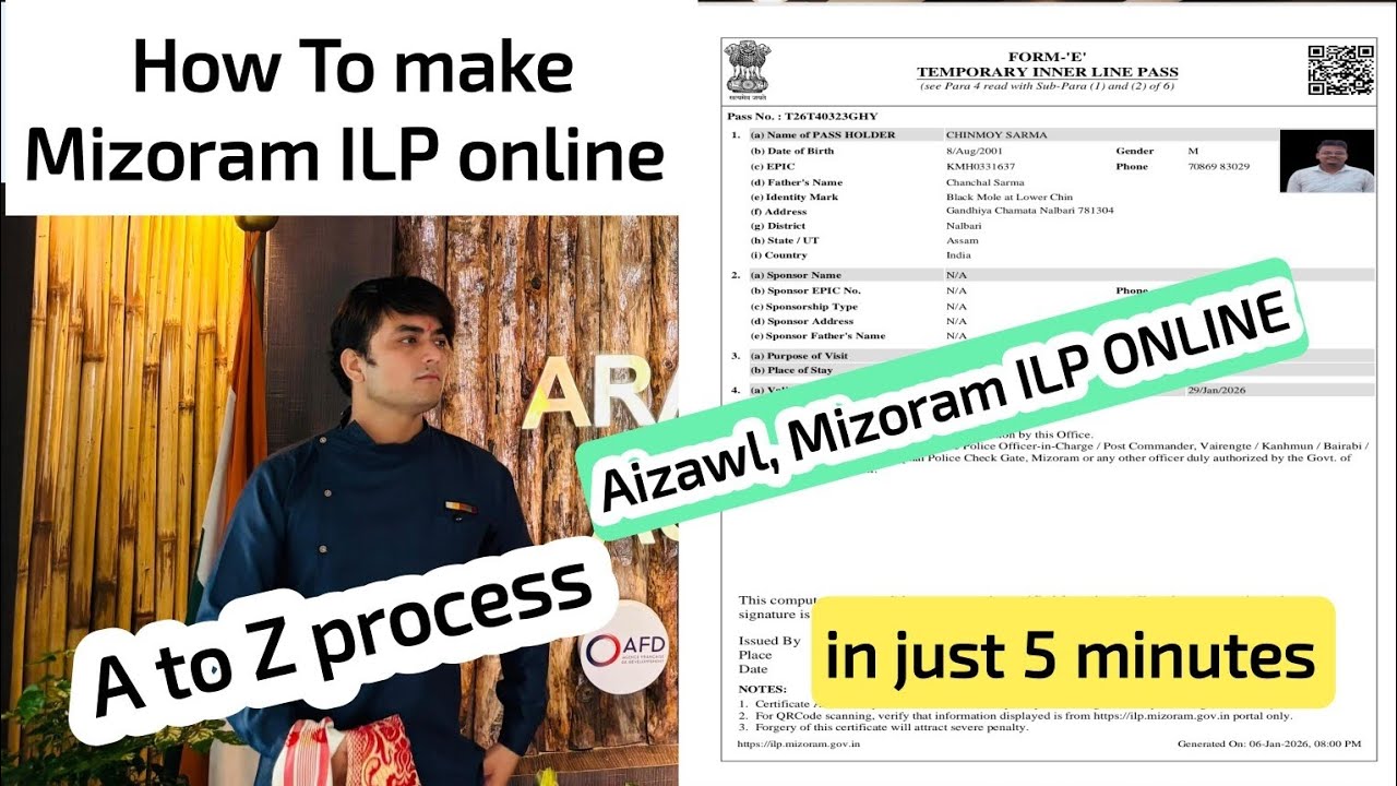 How to make Mizoram ILP Online❓Mizoram Inner Line Permit Online Kyase Banaye❓A TO Z PROCESS FOR ILP🔥