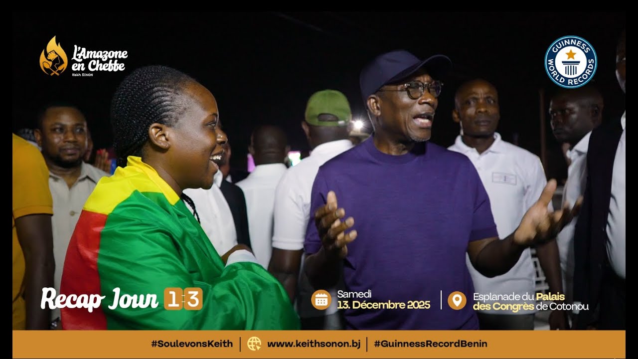 Jour 13 : Guinness World Record, présence du Président Patrice TALON pour encourager Keith SONON