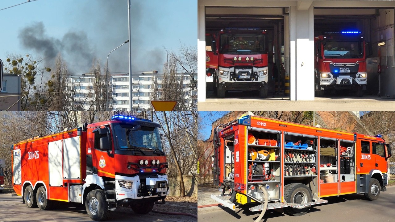 Pożar pustostanu - Wyjazd alarmowy JRG 1 Łódź i działania zastępów PSP na miejscu