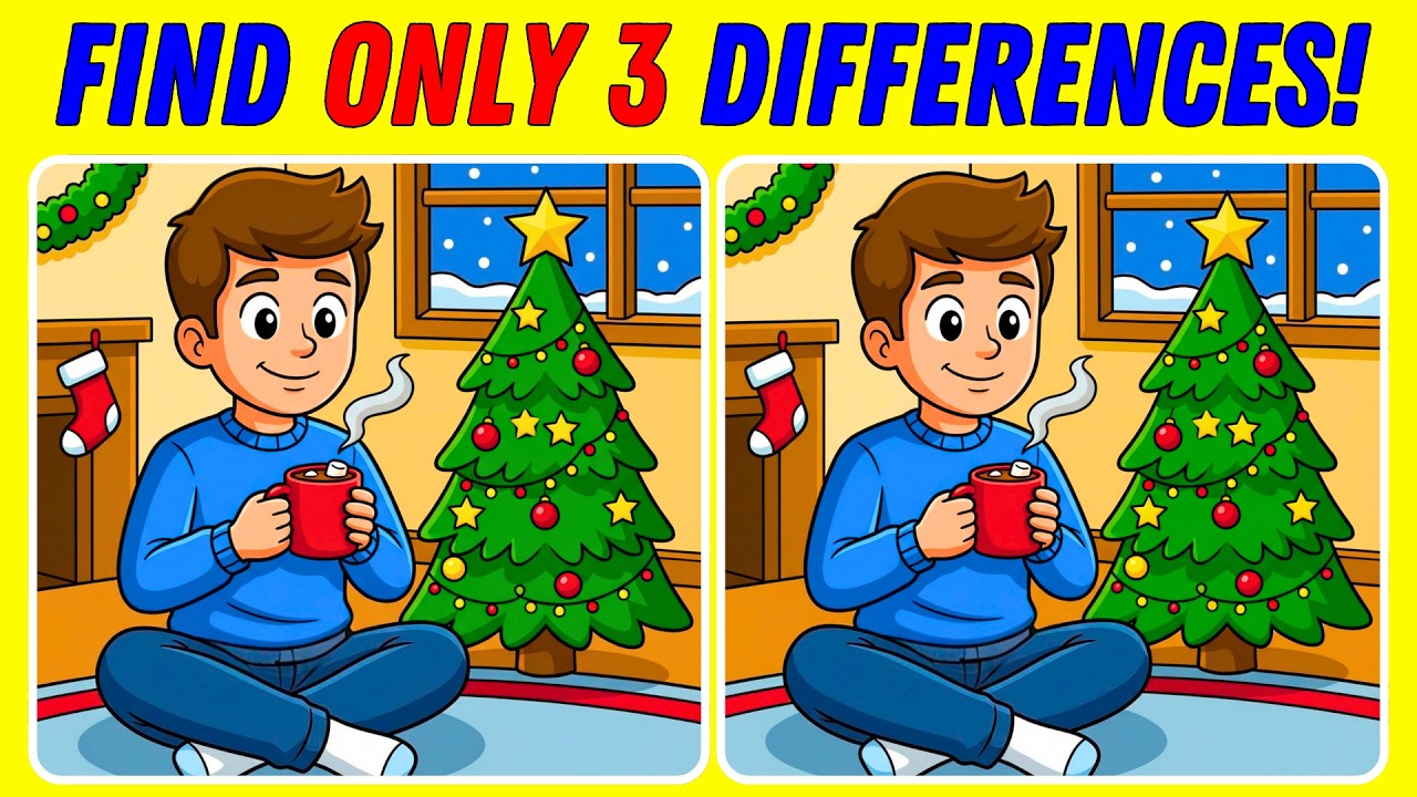 Only 1% Can Find All 3 Christmas Differences! 🎅Test Your Detective Skills