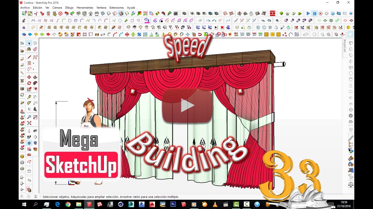 SketchUp Speed-Building - Proyecto 33 Cortinas-Curtains