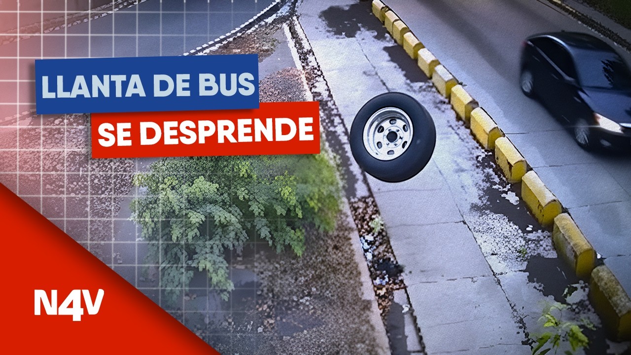 Llanta de bus se desprende y provoca accidente | Noticias 4 Visión | El Salvador