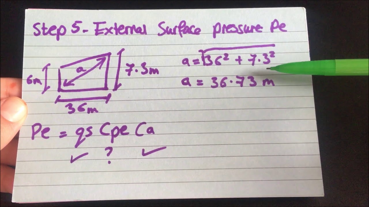 Wind loading calculations, worked example, Portal Frame