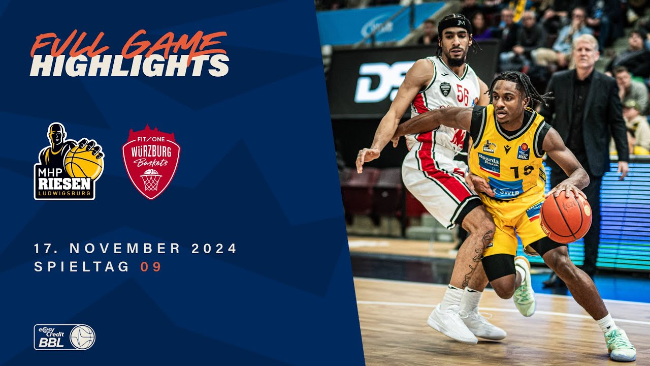 MHP RIESEN Ludwigsburg vs. FIT/One Würzburg Baskets - Full Game Highlights  - Spieltag 9, 2024/25