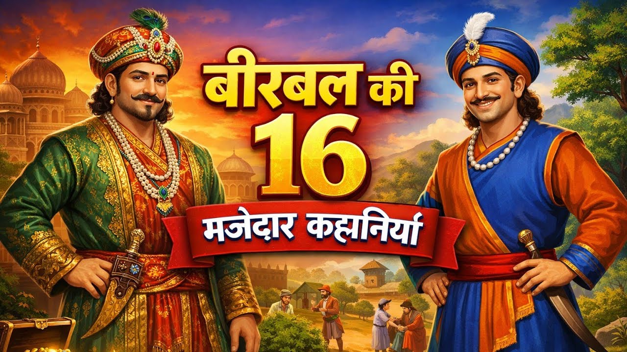 बीरबल की 16 मजेदार कहानियां 🤩 Akbar Birbal Stories 😃 Hindi Kahani 🤯 Cartoon Video 😱