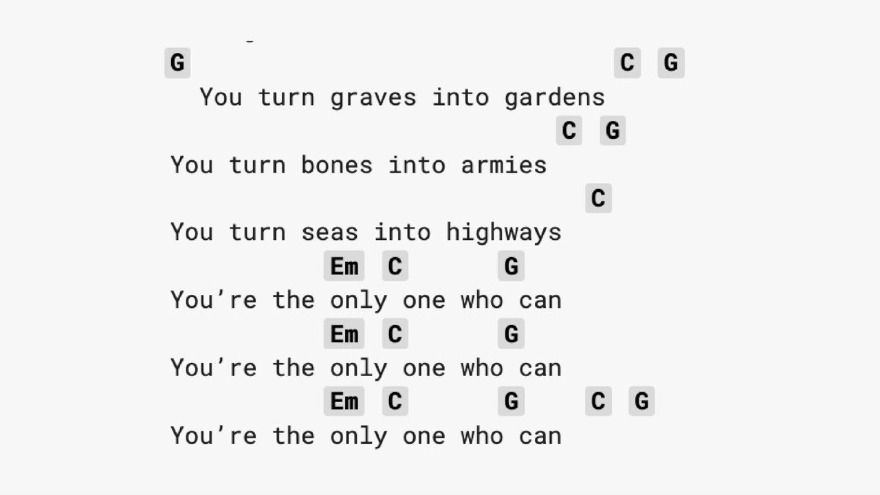 Graves into Gardens (CAPO 4) Song by Brandon Lake and Elevation Worship - Guitar Chords