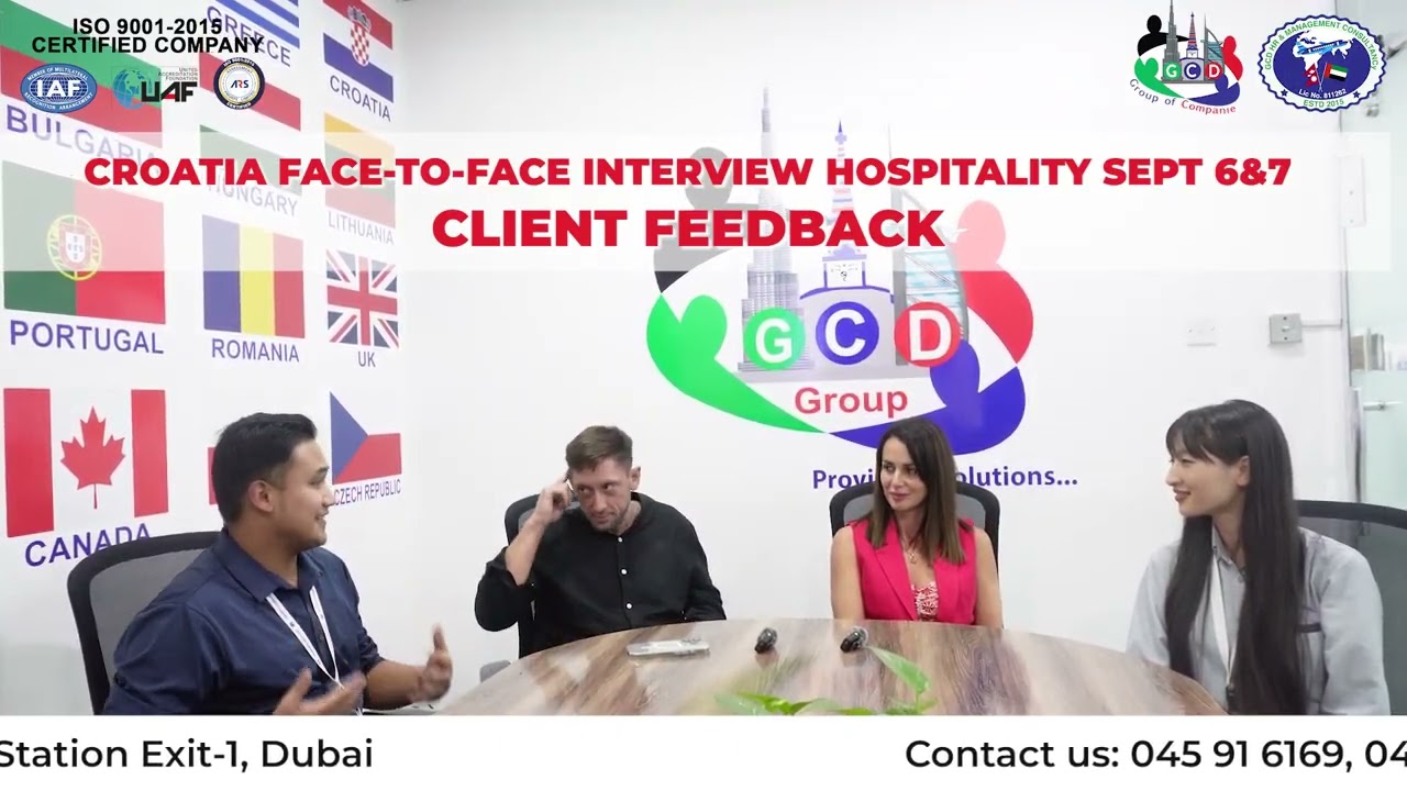 Client feedback about our  Croatia Walk-In Interview (Sept.6&7) for the Hospitality Sector.