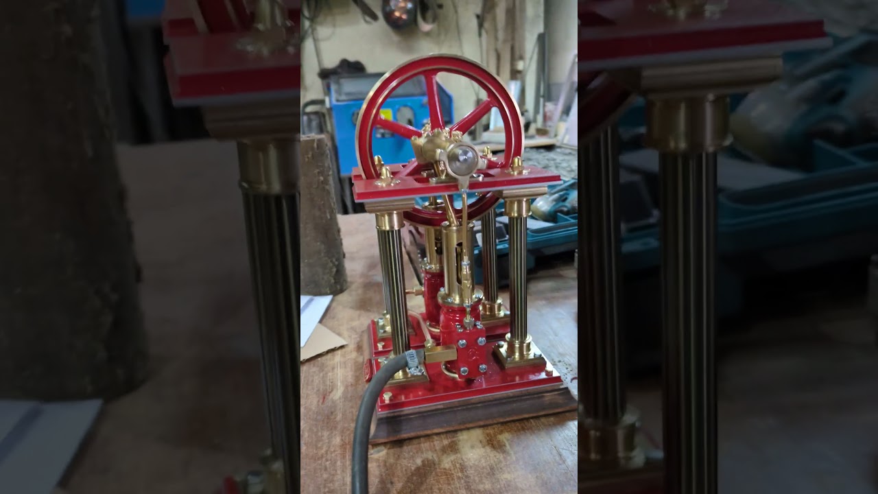 twin cylinder - made in Poland #craftsmanship #steamengine
