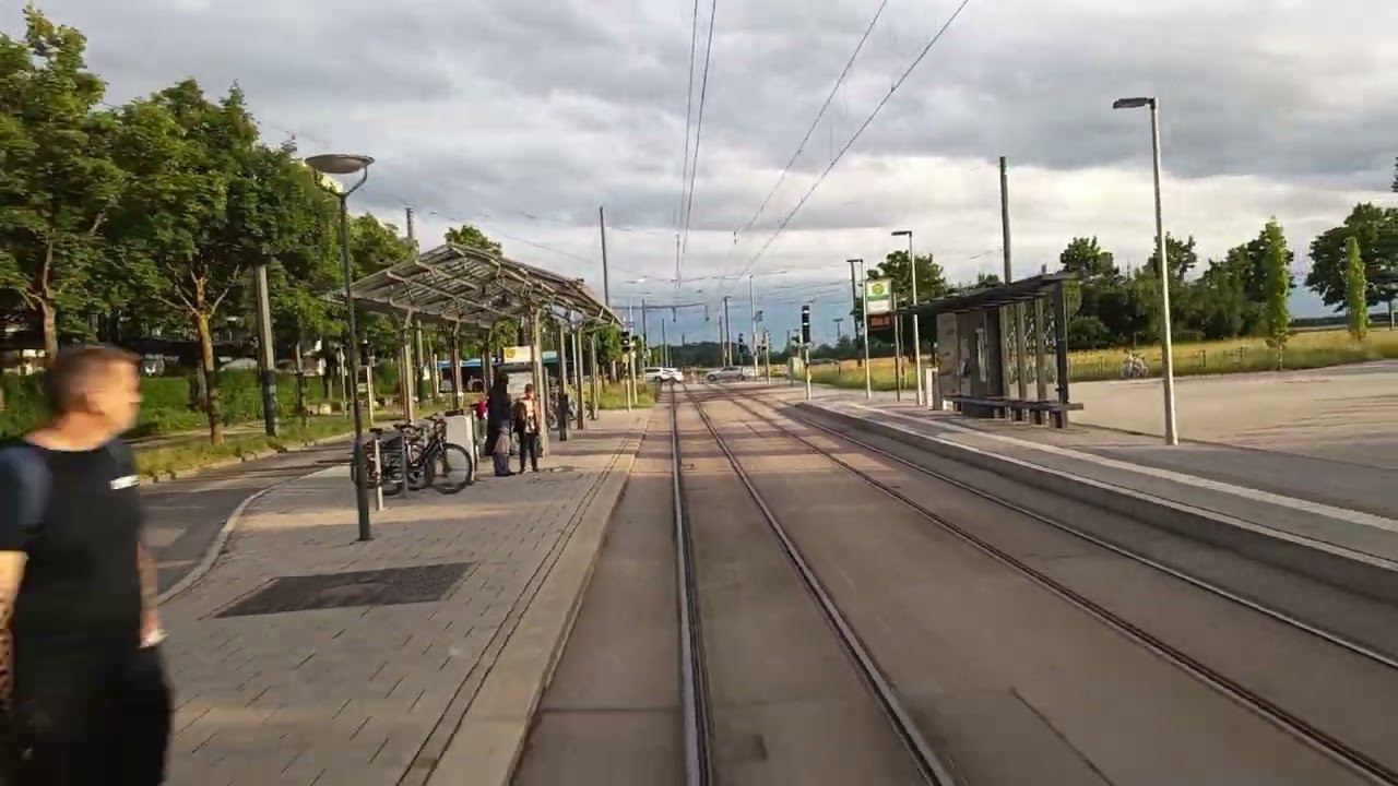 Straßenbahnfahrt - ,, Königsbrunn,Zentrum -- Augsburg,Königsplatz 