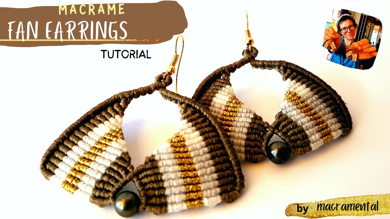 micro macrame earrings | easy step by step macrame jewelry tutorial | μακραμε σκουλαρικια βημα βημα