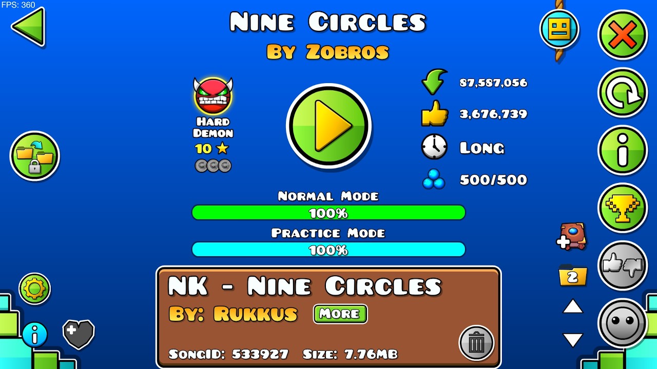 Nine Circles 100% | New Hardest!