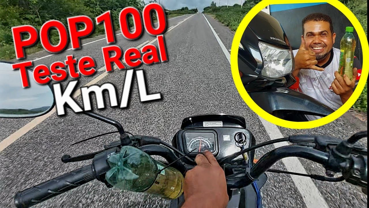 Quantos km a POP100 faz com 1litro de gasolina TESTE REAL