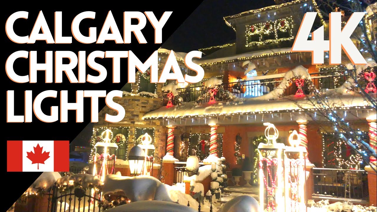 4K | Christmas Lights in the Neighborhood | Calgary Canada | Snow Walking | Winter Walk | Ambiance