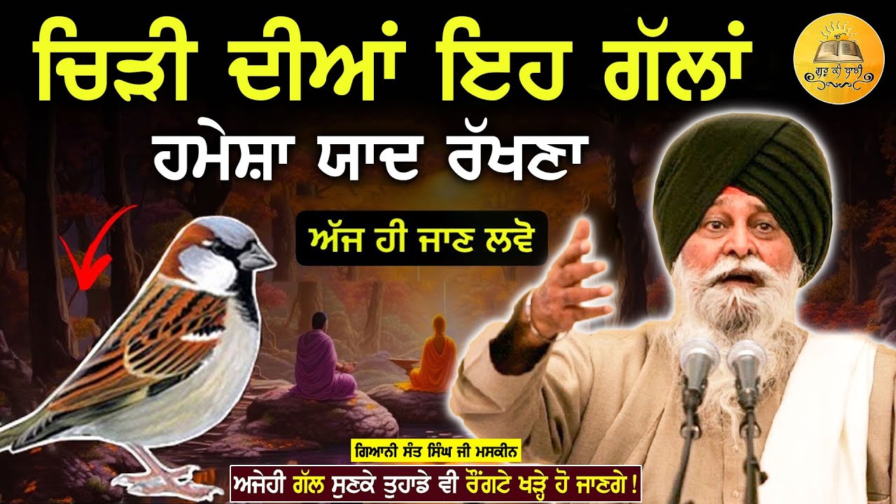 ਚਿੜੀ ਦੀਆਂ ਇਹ ਗੱਲਾਂ ਹਮੇਸ਼ਾ ਯਾਦ ਰੱਖਣਾ | Chidi Diyan Eh Gallan Yaad Rakhna | Maskeen Ji | Guru Ki Bani