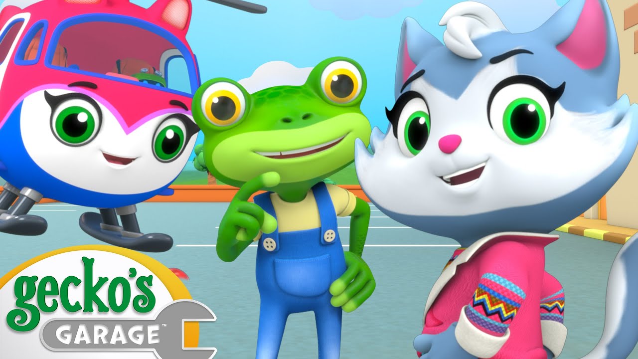Helicopter Buddy Adventure | Gecko's Animal Pals | Animal & Vehicle Cartoons | Cartoons for Kids