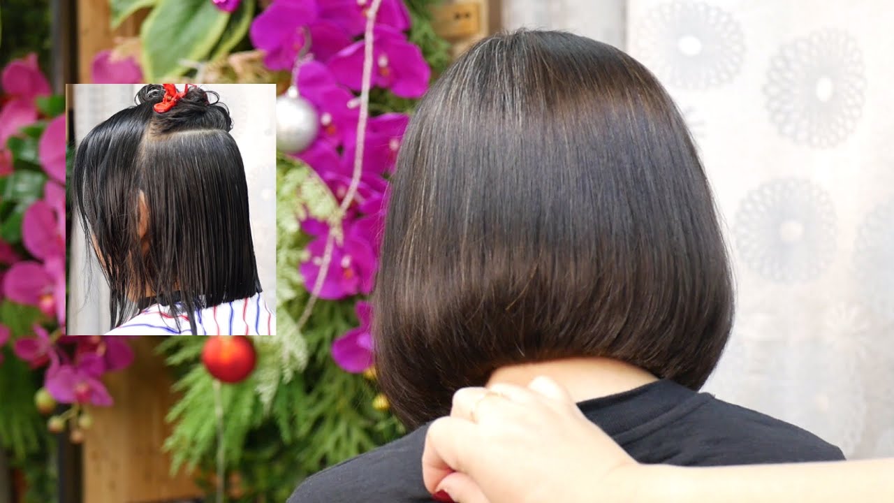 Beautiful bob haircut change you look beautiful ตัดผมบ๊อบสวยสวย ปลายงุ้ม ดูหนา