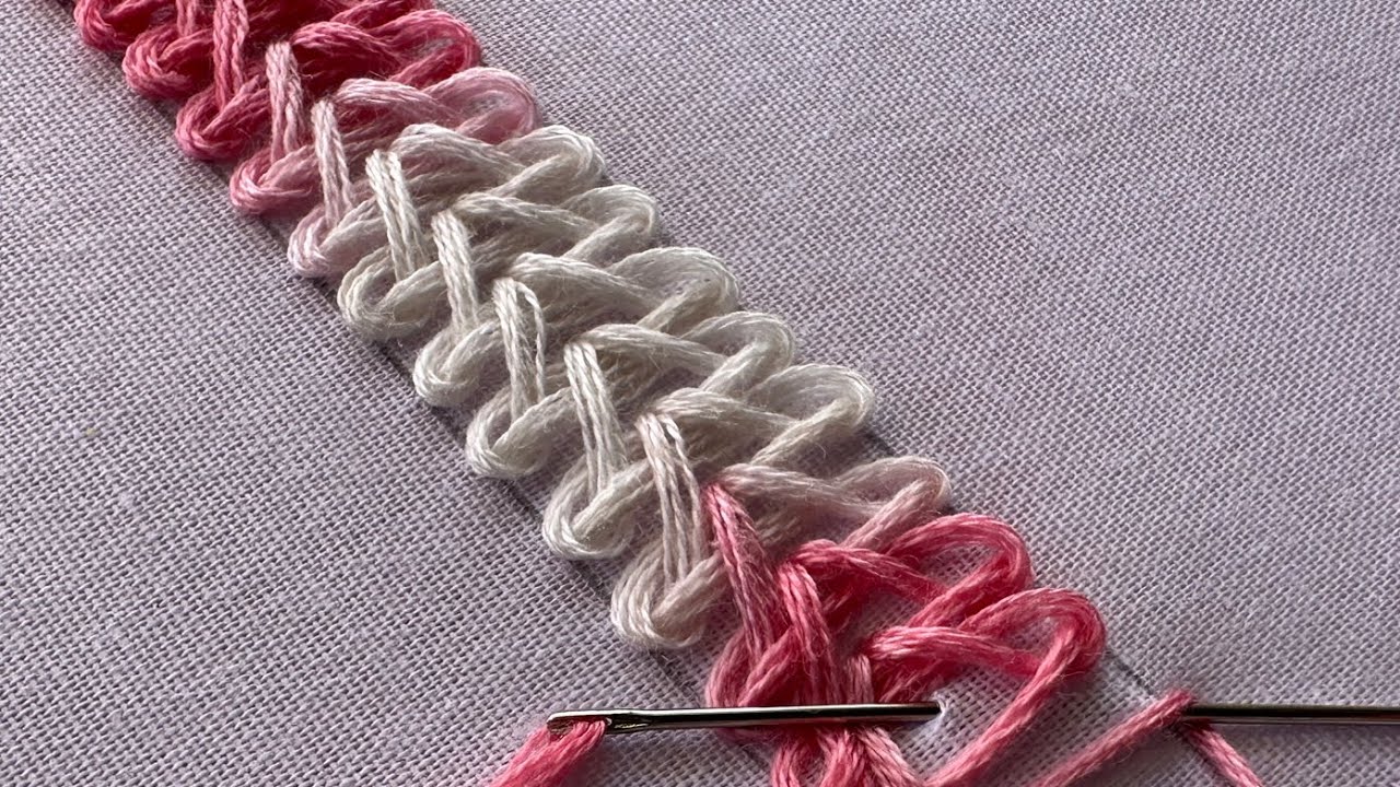 Splendid borderline hand embroidery design|how to start hand embroidery design|#handembroidery