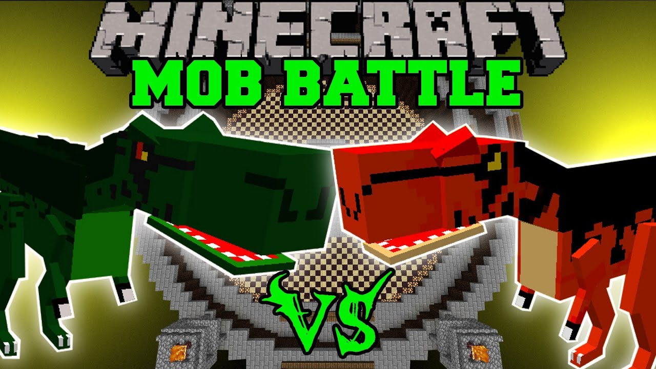 T-REX VS ALOSAURUS - Minecraft Mob Battles - OreSpawn Dinosaurs Mod Battle