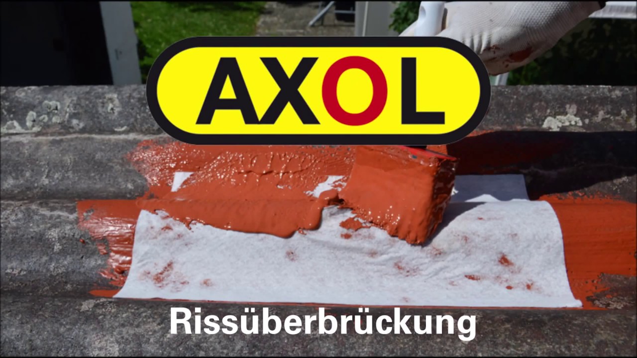 Dach: Rissüberbrückung Wellplatten mit Dachbeschichtung & Vlies. Vorstreichen einlegen überstreichen