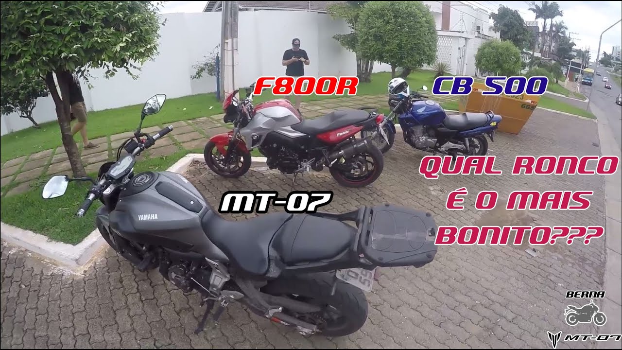 Yamaha MT-07 ABS | BMW F800R vs CB 500 (2003) vs MT-07. Comparativo dos roncos das 2 cilindros