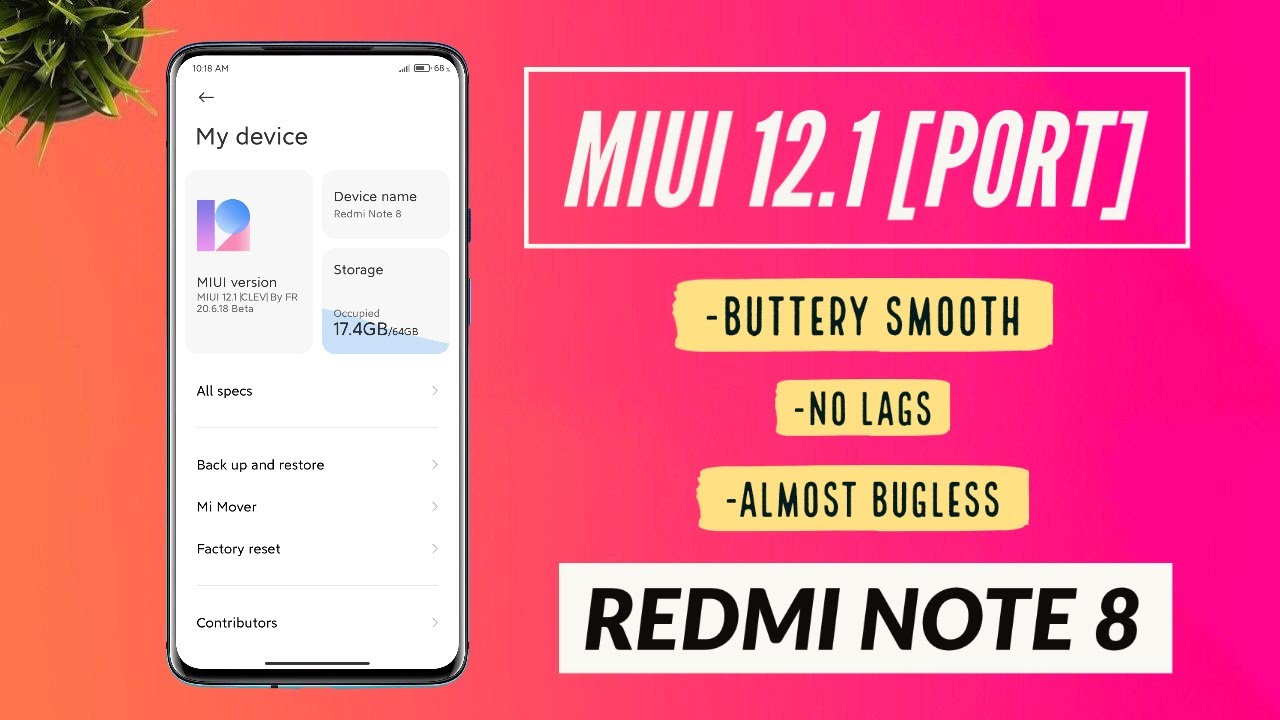 Miui 12.1 [PORT] for Redmi Note 8..| Best Performance with No Lags....REVIEW